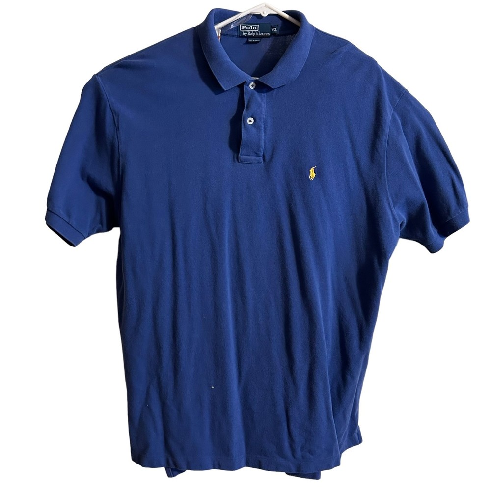 POLO RALPH LAUREN 100%  COTTON POLO SHIRT BLUE MENS XXL